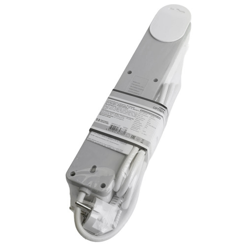 Сетевой фильтр 4-местный с/з STEKKER HM20-41-02 3x1мм2, 1,8 м, серия Optima, белый фото 8