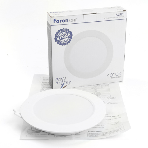 Светодиодный светильник Feron.ONE AL528 встраиваемый 24W 4000K белый фото 5