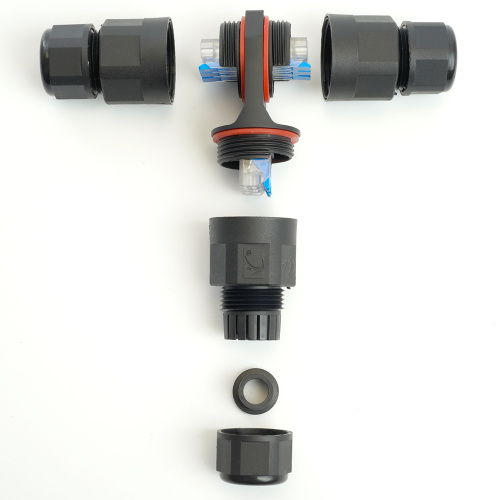 Соединитель-коннектор LD541 3-контактный на 3 выхода, с СМК221 пружинным контактом IP68, черный фото 2