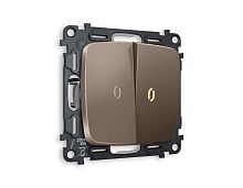 Комплект механизма 2-кл выключателя AMBRELLA VOLT с подсветкой 3200K OMEGA Темная бронза матовый QUANT (OP6340, VM115, G11Y) MO634010