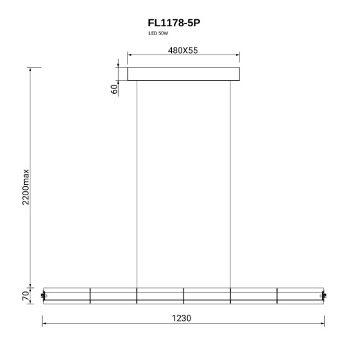 Люстра подвесная Instante Chrome FL1178-5P фото 2