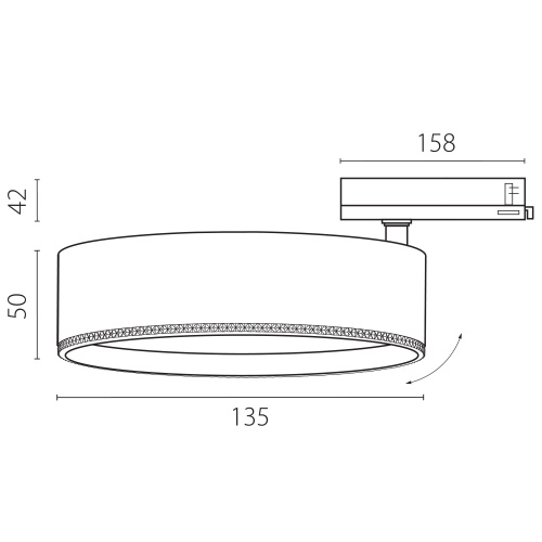 A5746QT60G Светильник ALTA PRO для трековой системы Quattro LED 35W 3230LM 60G БЕЛЫЙ 4000K с адаптером (215746 + 594046 + 215704) фото 4