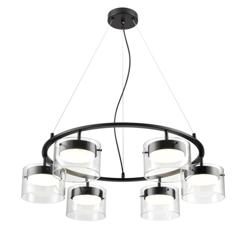 8232/6 COMFI LN26 230 черный/прозрачный, металл/стекло Светильник подвесной LED GX70 6*10W 220V NATALINA фото 4 8232/6 COMFI LN26 230 черный/прозрачный, металл/стекло Светильник подвесной LED GX70 6*10W 220V NATALINA фото 4