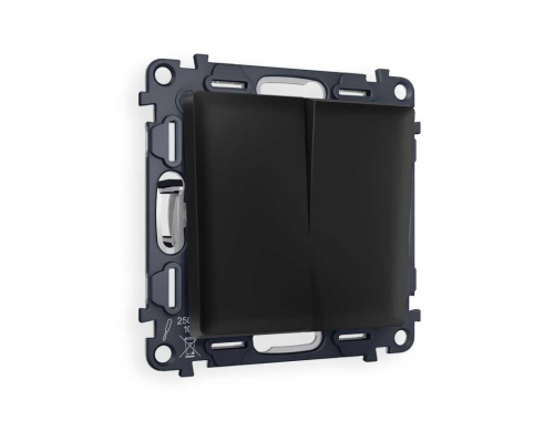 Комплект механизма 2-кл проходного выключателя AMBRELLA VOLT ALFA Черный матовый QUANT (AP8030, VM120) MA803020