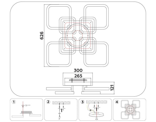 Потолочная светодиодная люстра Ambrella light Acrylica Original FA3866 фото 8