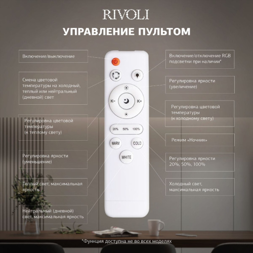 Потолочная светодиодная люстра Rivoli Erminia 6177-703 Б0068410 фото 10