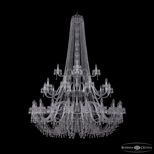 Люстра хрустальная 1410/20+10+5/530/h-200/3d Ni V0300 Bohemia Ivele Crystal (Богемия Ивеле Кристалл)