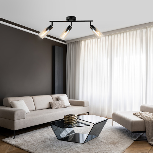 Настенно-потолочный свет Escada 10172/3A E14*40W Black/Amber фото 4 Настенно-потолочный свет Escada 10172/3A E14*40W Black/Amber фото 4