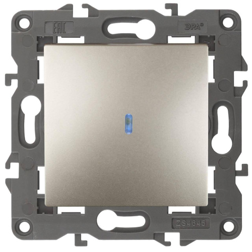 Выключатель одноклавишный с подсветкой ЭРА Elegance 10AX 250V 14-1102-04 Б0034218 Выключатель одноклавишный с подсветкой ЭРА Elegance 10AX 250V 14-1102-04 Б0034218