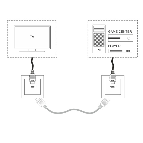 Розетка HDMI черный матовый W1186008 фото 4 Розетка HDMI черный матовый W1186008 фото 4