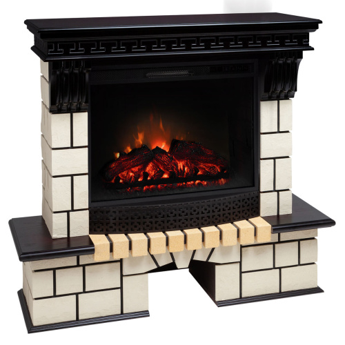 Каминокомплект STONE/СТОУН Античный дуб с очагом Электроочаг SPARTA 25.5 фото 6