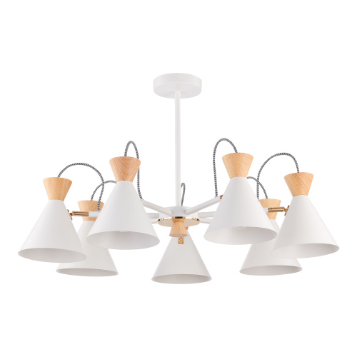 SLE125102-07 Светильник потолочный Белый, Золотистый/Белый, Светлое дерево E14 7*40W MODICA фото 4