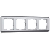 Рамка из поликарбоната на 4 поста Stream серебряный W0042106