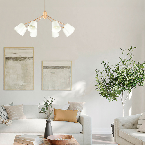 SLE155902-06 Светильник потолочный Золотистый/Белый E14 6*40W MARIO фото 7