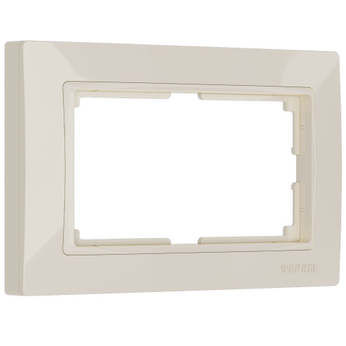 Рамка из поликарбоната для двойной розетки Snabb Basic слоновая кость W0082003 Рамка из поликарбоната для двойной розетки Snabb Basic слоновая кость W0082003