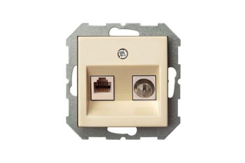 Розетка RJ45/TV Liregus Epsilon бежевый 28-073 фото 2
