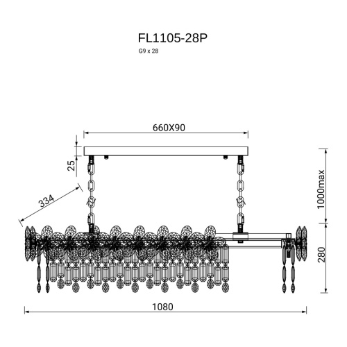 Люстра подвесная Jardin FL1105-28P фото 2