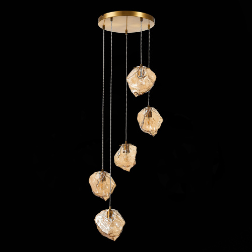 SL1175.303.05 Светильник подвесной ST-Luce Латунь/Янтарный E14 5*40W PORTICI фото 7