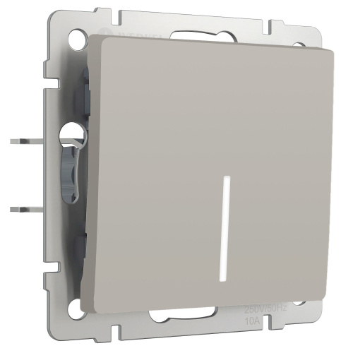 Выключатель одноклавишный проходной с подсветкой (дымчатый) W1212104 Выключатель одноклавишный проходной с подсветкой (дымчатый) W1212104