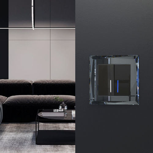 Рамка из стекла на 1 пост Diamant черный W0011208 фото 3 Рамка из стекла на 1 пост Diamant черный W0011208 фото 3