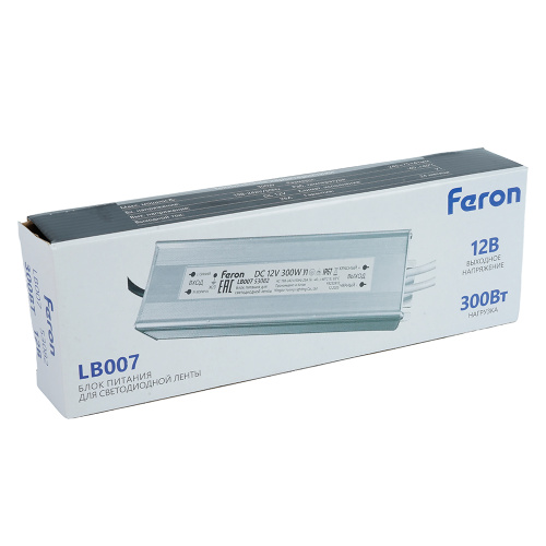 Трансформатор электронный для светодиодной ленты 300W 12V IP67 (драйвер), LB007 FERON фото 8