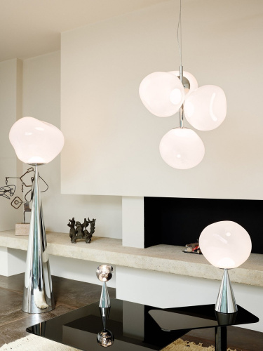 Настольная лампа Melt Cone Fat opal/silver фото 3