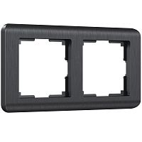 Рамка из поликарбоната на 2 поста Stream графит W0022104