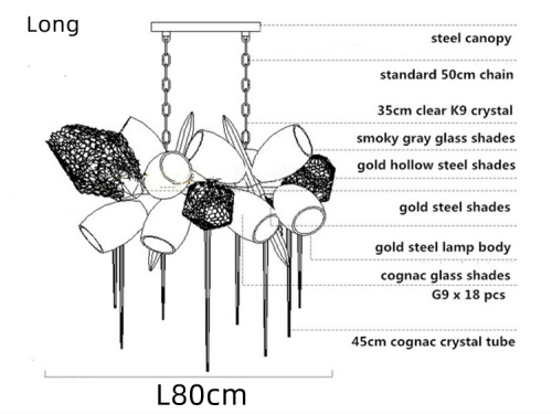 Люстра 8898P/BS gold/smoky фото 4 Люстра 8898P/BS gold/smoky фото 4
