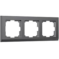 Рамка из поликарбоната на 3 поста Stark графит матовый W0031864