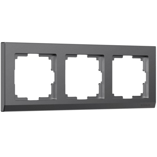 Рамка из поликарбоната на 3 поста Stark графит матовый W0031864