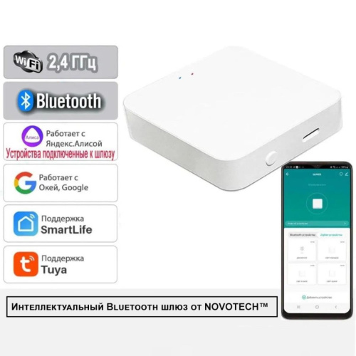 Интеллектуальный Bluetooth-шлюз Tuya Smart Life для умного дома 2,4ГГц Novotech Easy Gate 359457 фото 2