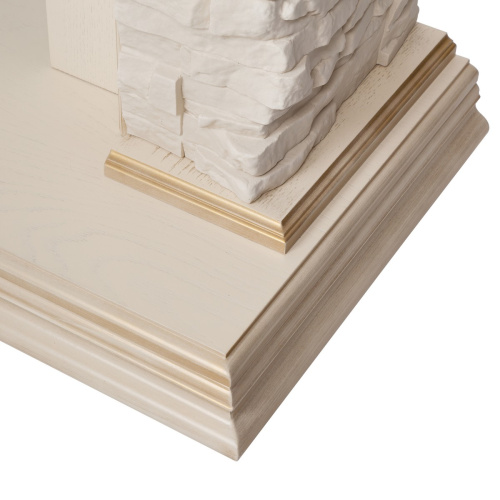 Электрокамин RealFlame Patricia WT белый дуб с золотой патиной с очагом Majestic Lux Brass фото 8