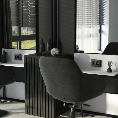 Рамка из поликарбоната для двойной розетки Hammer черный W0082408 фото 4 Рамка из поликарбоната для двойной розетки Hammer черный W0082408 фото 4