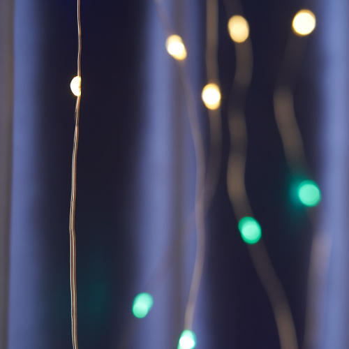 Светодиодная гирлянда Feron CL590 занавес типа Роса 2*2м  + 2м мультиколор USB, прозрачный шнур фото 4