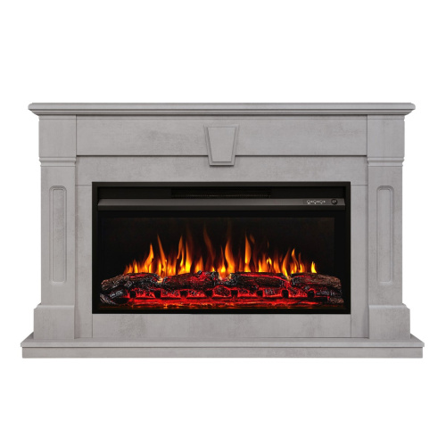 Каминокомплект KELLIE/БРИСТОЛЬ Бетон светлый с очагом Электроочаг PREMIER/ПРЕМЬЕР 36