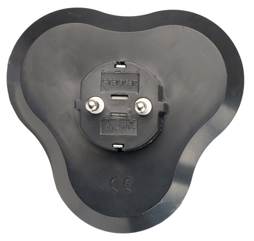 Разветвитель сетевой 3-местный с/з STEKKER ADP16-23-21, 250V, 16A, ABS пластик, черный фото 3