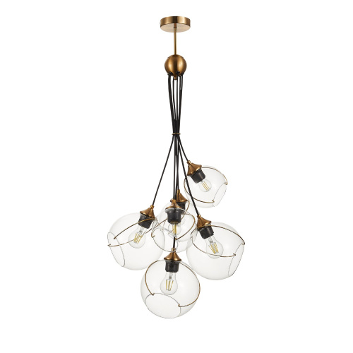 SLE103103-06 Светильник подвесной Золотистый/Прозрачный E27 6*60W SATTURO фото 7