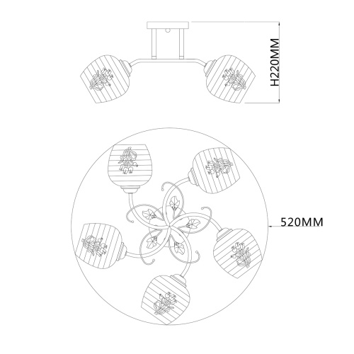Потолочный светильник Escada 1121/5PL E27*40W Gold фото 2 Потолочный светильник Escada 1121/5PL E27*40W Gold фото 2