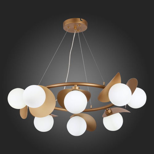 SLE220503-08 Светильник подвесной Золотистый/Белый G9 LED 8*5W BOLZANO фото 2