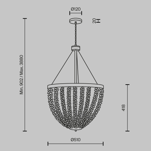 Подвесной светильник Maytoni MOD440PL-06BS фото 2