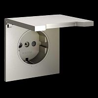 Накладка для розетки с заземлением защитными шторками и крышкой S70 (шелк) Voltum VLS000804