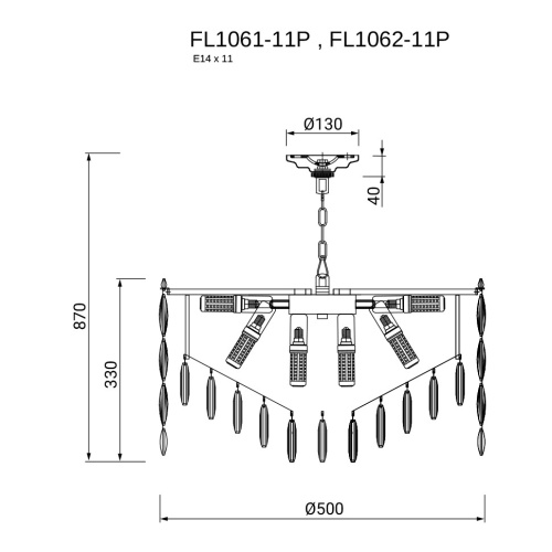 Люстра подвесная The Empress Gold FL1061-11P фото 7