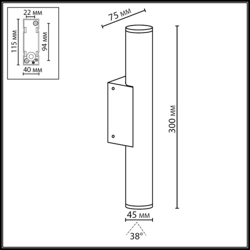 7105/6WL NATURE ODL25 683 настенный светильник металл IP54 LED 2*3W 3000K 85-265V TUBUS фото 3 7105/6WL NATURE ODL25 683 настенный светильник металл IP54 LED 2*3W 3000K 85-265V TUBUS фото 3