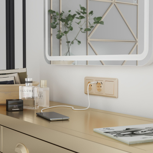 Выключатель одноклавишный (шампань рифленый) W1110010 фото 5