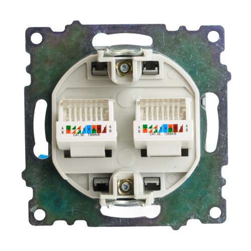 Розетка компьютерная 2-местная RJ-45 (механизм) STEKKER GLS00-7109-06 , серия Катрин, графит фото 10