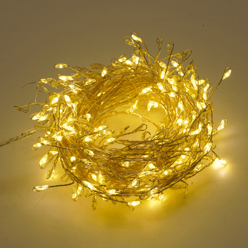 Светодиодная гирлянда Кластер (на проволоке) Feron CL584 линейная 400 LED 12м 2700К, c питанием от сети 230V, прозрачный шнур фото 5