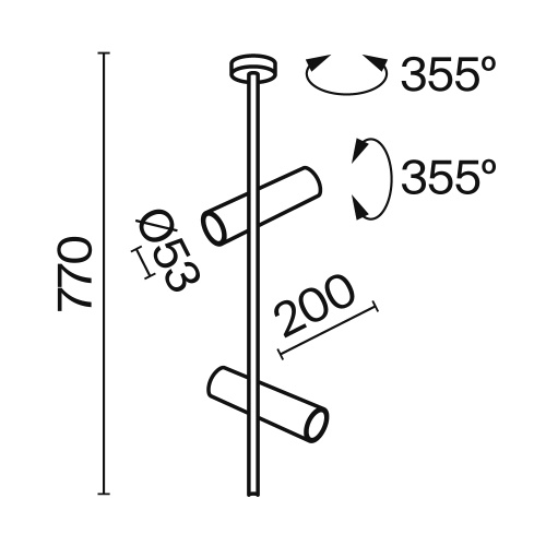 Потолочный светильник Technical C021CL-02W фото 6