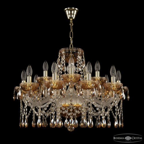 Люстра 5413/10+5/240 G Amber/M-1G K721 Bohemia Ivele Crystal (Богемия Ивеле Кристалл) фото 2 Люстра 5413/10+5/240 G Amber/M-1G K721 Bohemia Ivele Crystal (Богемия Ивеле Кристалл) фото 2