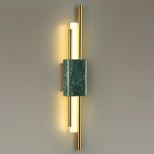 4360/10WL MIDCENT ODL23 000 изумрудный мрамор/золотистый металл Настенный св-к IP20 LED 10W 645Лм 3000K MARMI фото 4