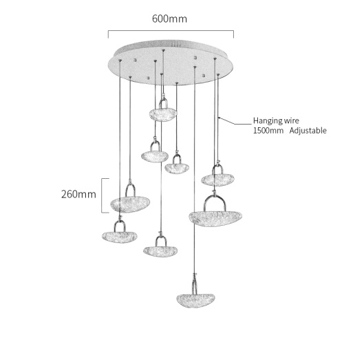 Подвесной светильник MT9125-9H french gold фото 2